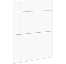 Bílá skříňka s vodorovnou panelovou strukturou