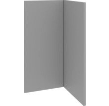 Rohový pohled na šedý obklad stěn, který ukazuje moderní design prostoru.