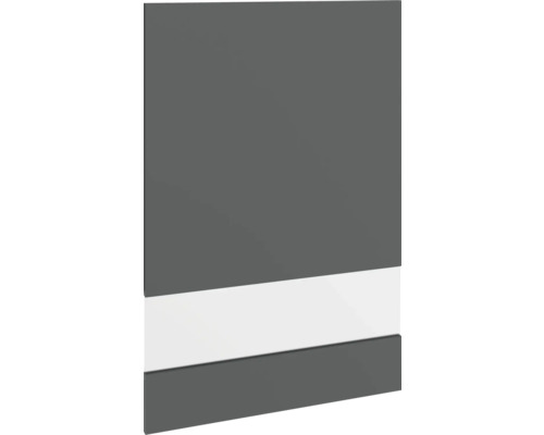 Šedá nábytková dvířka s bílým pruhem pro interiérové úpravy