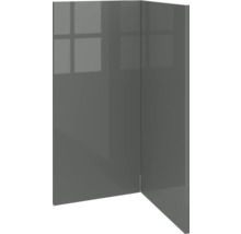 Šedá nábytková čelní strana s vysokým leskem