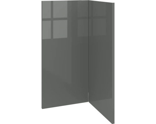 Šedá nábytková čelní strana s vysokým leskem