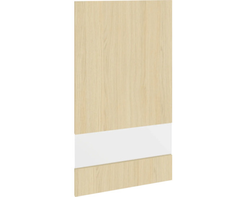 Dvířka skříně s dřevěnou strukturou a bílou vložkou