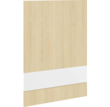 Nábytková dvířka s dřevěným vzhledem a skleněnou vložkou