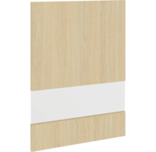 Nábytková deska s dřevěnou strukturou a bílým pruhem