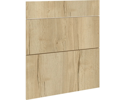 Čelní sada PICCANTE Smart 59,6 x 1,6 x 69,2 cm dub divoký strukturované Tři dřevěné zásuvky s kresbou dřeva