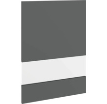 Čelo nábytku s bílým vodorovným pruhem