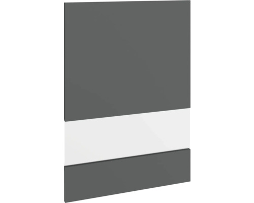 Čelo nábytku s bílým vodorovným pruhem