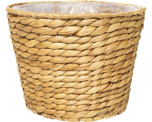 Květináč z pletených přírodních vláken s plastovou vložkou