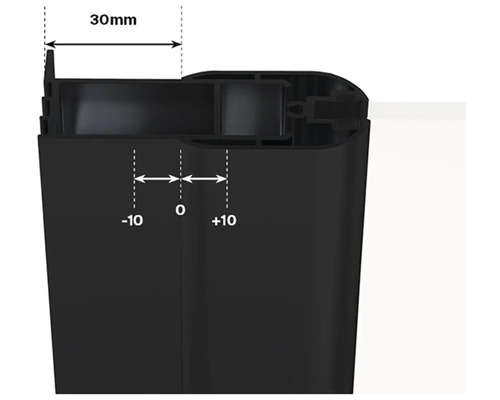 Detailní pohled na profil s rozměry