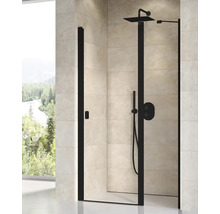 Sprchový kout s černým rámem a dešťovou sprchou