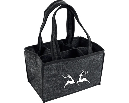 Plstěná taška na láhve se šesti přihrádkami a motivy jelenů