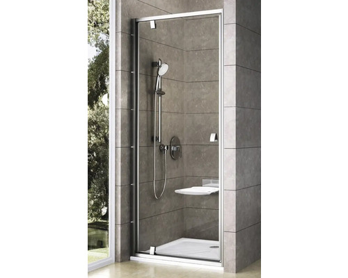 Sprchové dveře RAVAK Pivot PDOP1-80 satin+Transparent 03G40U00Z1 Kompletní sprcha se sprchovou hlavicí, sedátkem a skleněnými dveřmi