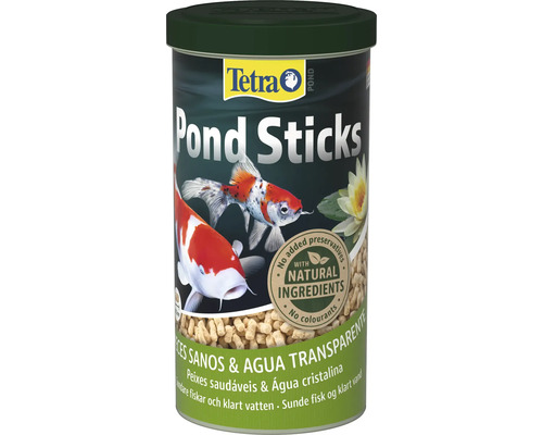 Tetra Pond Sticks krmivo pro jezírkové ryby v balení s kapry Koi