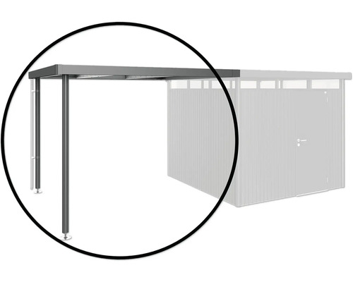 Detail terasové střechy s podpěrnými sloupky
