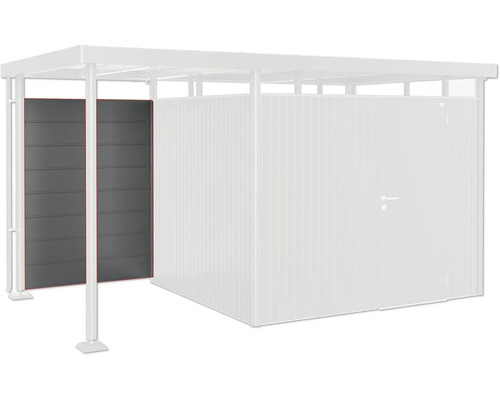 Zadní stěna k přístřešku pro zahradní domky Biohort HighLine vel. S 2-5 134 x 181 cm tmavě šedá metalická Přístřešek pro auto s přístavnou stěnou