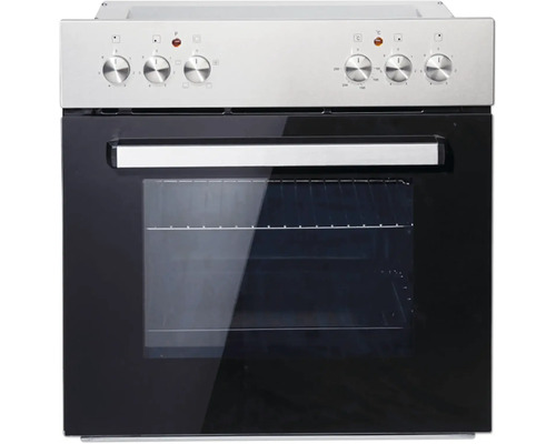 Volně stojící elektrický sporák s ovládacím panelem a průhledným okénkem