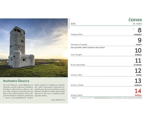 List kalendáře s obrázkem rozhledny Šibenice