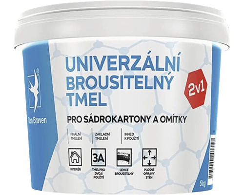 Univerzální brousitelný tmel v kbelíku na sádrokarton a omítku