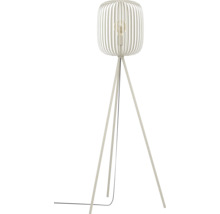 Stojací lampa se stínidlem z dřevěných lamel a stativovou nohou