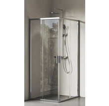 Sprchový kout s posuvnými dveřmi, sprchovou hlavicí a ruční sprchou