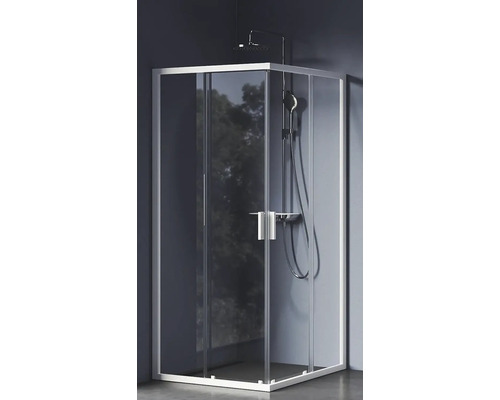 Sprchový kout s rohovým vstupem RAVAK Blix II 90 x 90 cm barva rámu bílá dekor skla čiré sklo 1LM70E00Z1 Rohová sprcha s posuvnými dveřmi a sprchovou hlavicí