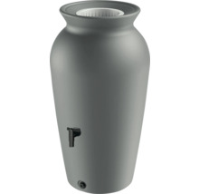 Šedá amfora na dešťovou vodu s kohoutkem do zahrady