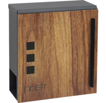 Poštovní schránka s dřevěným dekorem a průhlednými okénky