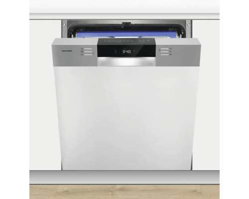 Částečně integrovaná myčka s digitálním displejem v kuchyni