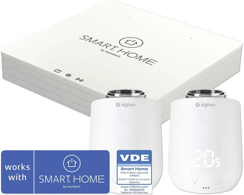 Startovací sada topení SMART HOME by hornbach V2 včetně gateway a 2x termostat Comet Zigbee Hornbach Smart Home Gateway a termostaty