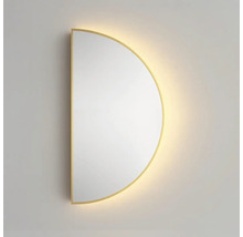 Půlkruhovité nástěnné zrcadlo s osvětlením