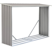 Regál na uskladnění dřeva z kovu se střechou