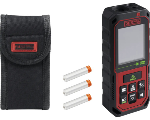 Laserový dálkoměr s pouzdrem a bateriemi