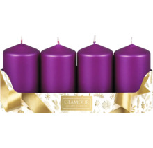 Čtyři svíčky v obalu s logem Glamour Luxury Candles