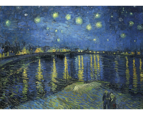 Malba noční říční krajiny s hvězdami