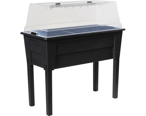 Zvýšený záhon s průhledným krytem pro zahradu nebo terasu