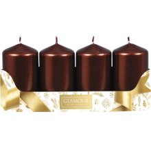 Čtyři hnědé sloupové svíčky ve slavnostním balení