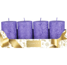 Čtyři svíčky ve tvaru sloupku v dárkovém balení