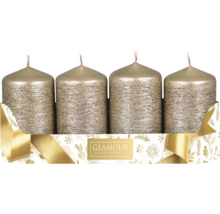 Čtyři svíčky ve zlatém třpytivém provedení v balení