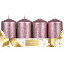 Čtyři svíčky ve tvaru válce v dekorativním balení