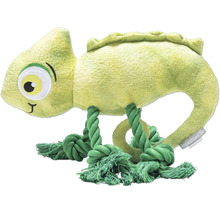 Plyšový chameleon s provazovýma nohama jako hračka
