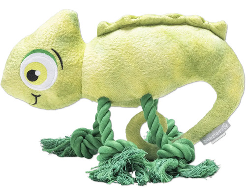 Plyšový chameleon s provazovýma nohama jako hračka