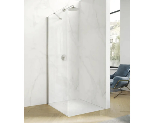 Walk In Hüppe Astra 80 cm barva rámu stříbrná dekor skla čiré sklo HUPPE PX0202.069.322 Sprchový kout s prosklenou stěnou a hlavovou sprchou