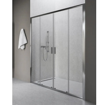 Sprchový kout s posuvnými dveřmi a ručníkem