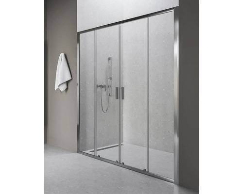 Sprchové dveře do niky RAVAK Blix II 200 cm barva rámu hliník dekor skla čiré sklo 0YMK0C00Z1 Sprchový kout s posuvnými dveřmi a držákem na ručníky