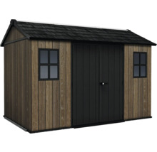 Zahradní bouda s dvoukřídlými dveřmi a okny