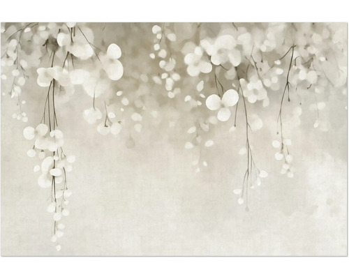 Tapeta s květinovým vzorem a větvemi