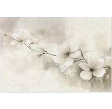 Ilustrace kvetoucích větví na světlém pozadí