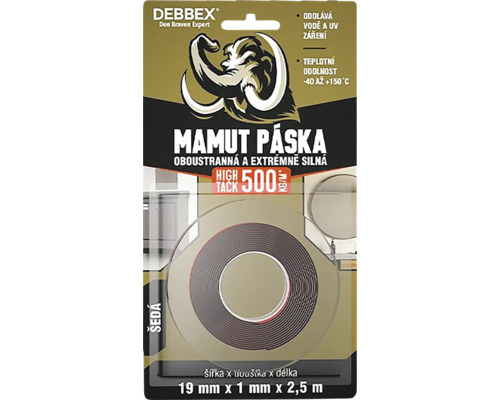 Debbex Mamut páska oboustranná a extra silná, 19 mm x 1 mm x 2,5 m