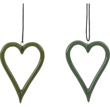 Dva ozdobné přívěsky ve tvaru srdce se šňůrkou k zavěšení