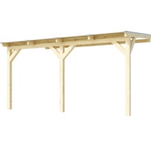 Dřevěný přístřešek pro auto s plochou střechou